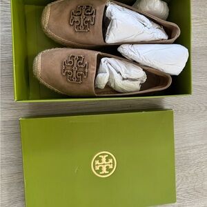 Tory Burch Beige Espadrille Loafers